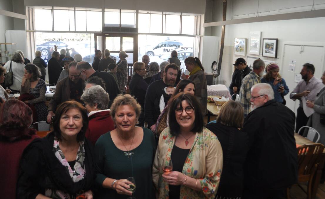 Vivian McDonald, Sue Foldhazy and Deborah Ballock in the crowded Gallery47