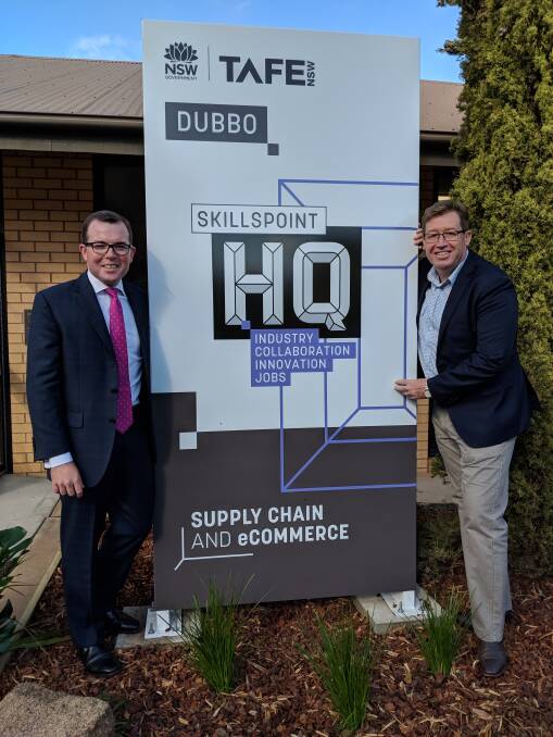 New Jobs: Minister for Tourism and Assistant Minister for Skills, Adam Marshall in the electorate last week to launch both TAFE NSW Dubbo Skills Point with Troy Grant.