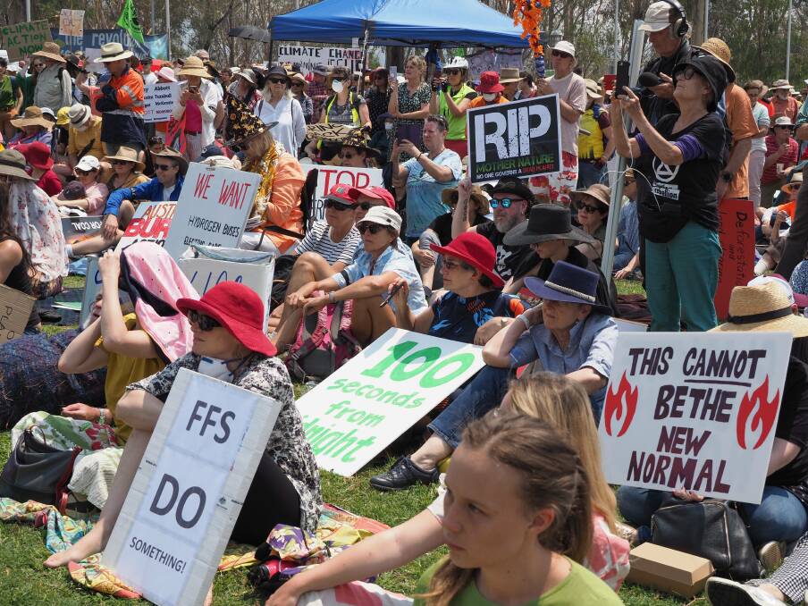 They gathered on the lawns outside Parliament House in a People's Climate Assembly. 