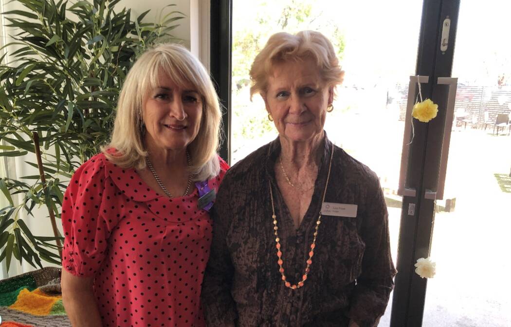  Cancer Awareness day: Welcome to our new member June Frank who received her badge. Helen Rhodes and June Frank.