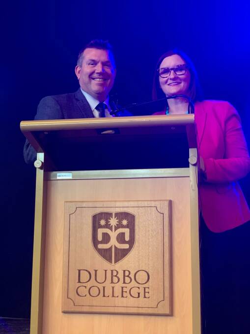 Education Week: Member for the Dubbo electorate Dugald Saunders and education minister Sarah Mitchell at Dubbo College.