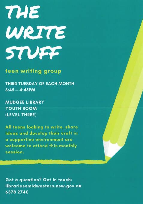 Get Creative: All teens looking to write, share ideas and develop their craft in a supportive environment are welcome to attend this session.
