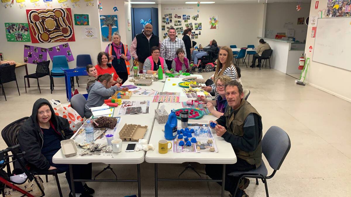 Powerful Advocate: The team at Breakthru showed off the makings of a very colourful mobile when visited by Member for Dubbo electorate Dugald Saunders this week.