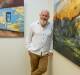 Tinonee artist Rod Spicer at the "Up River" exhibition at Manning Regional Art Gallery last year. Julie Slavin photo