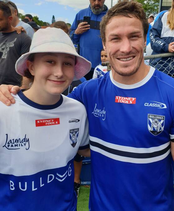 HOME TOWN: Jasmine Lane with Canterbury-Bankstown Bulldogs captain and fellow Gulgong native, Josh Jackson. Picture: SUPPLIED