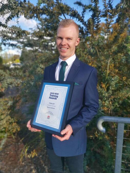 PEOPLE'S CHOICE: Reece Oldfield has won the 2020 NSW Training Awards' People's Choice Award for Trainee of the Year. Photo: Supplied
