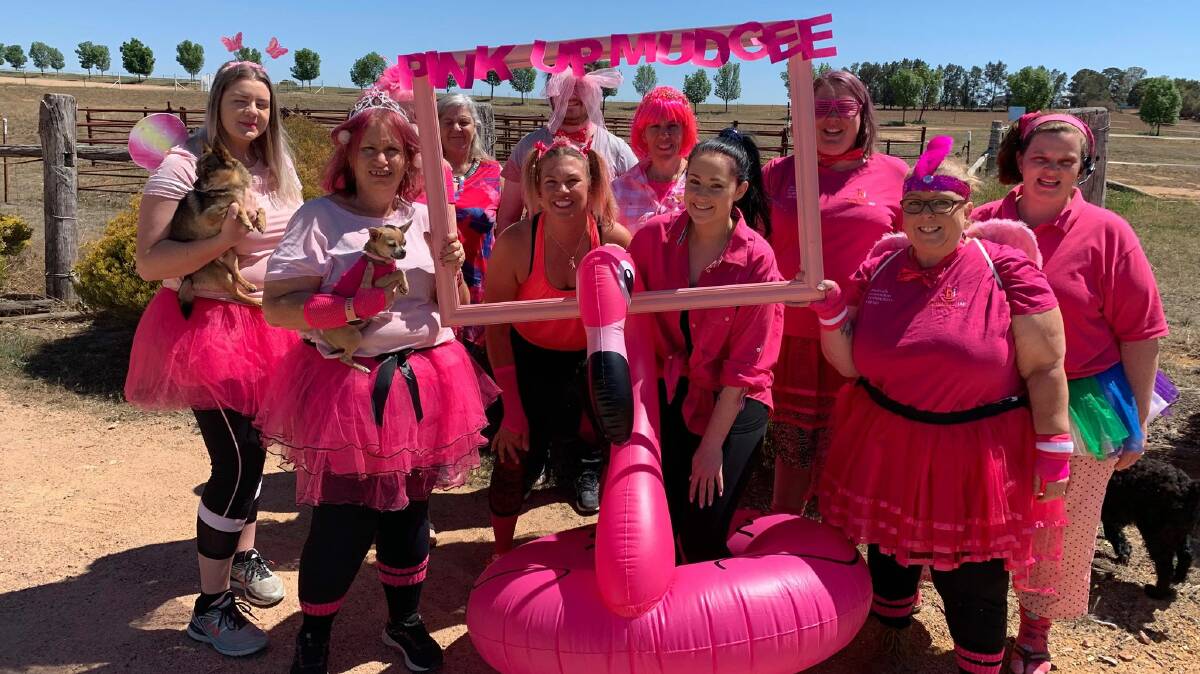 TURNING PINK: Mudgee Harbour ISP employees turned pink for Pink Up Mudgee on Tuesday to raise funds to support breast care nurses. Photo: Supplied