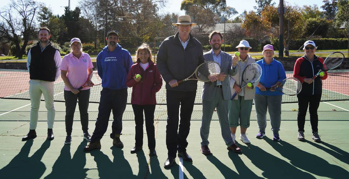 Central West Tennis Development Officer Dylan Dwyer, Belinda Sheather, Anthony Seis, Michelle Gaudry, Andrew Gee MP, Cr Sam Paine, Mary Haswell, Lin McKeown and Fran Munro. Picture: Supplied