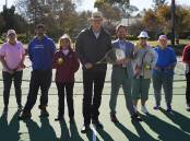 Central West Tennis Development Officer Dylan Dwyer, Belinda Sheather, Anthony Seis, Michelle Gaudry, Andrew Gee MP, Cr Sam Paine, Mary Haswell, Lin McKeown and Fran Munro. Picture: Supplied