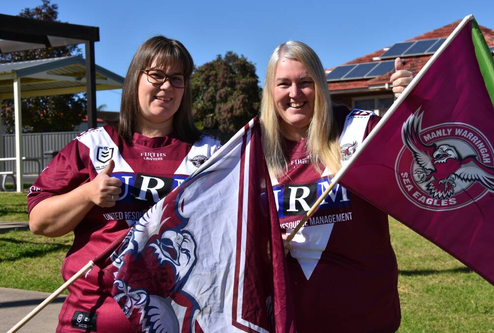 MANLY FOR LIFE: Kylie and Sue Mitchell are thrilled to be welcoming their beloved Manly Warringah Sea Eagles to town. Photo: Jay-Anna Mobbs