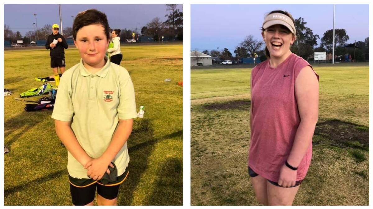 LOVING IT: Lucas Cox and Mollie Blackman have been enjoying spending their Friday nights playing hockey. Photos: Supplied 