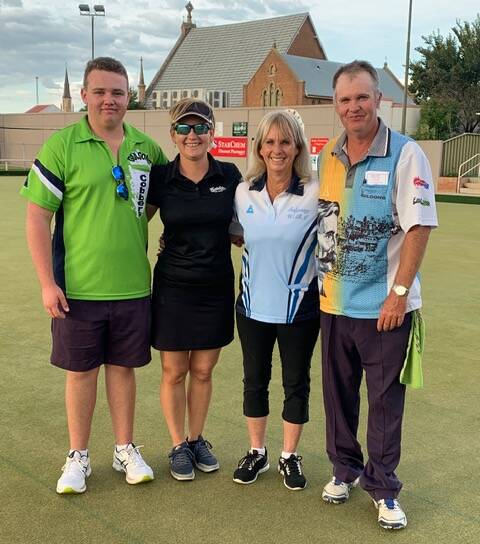 BOWLS: Maz Gorrie and Darren Elbown came out as winners over Teri Gorrie and junior player, Jordan Thompson. Photo: Supplied