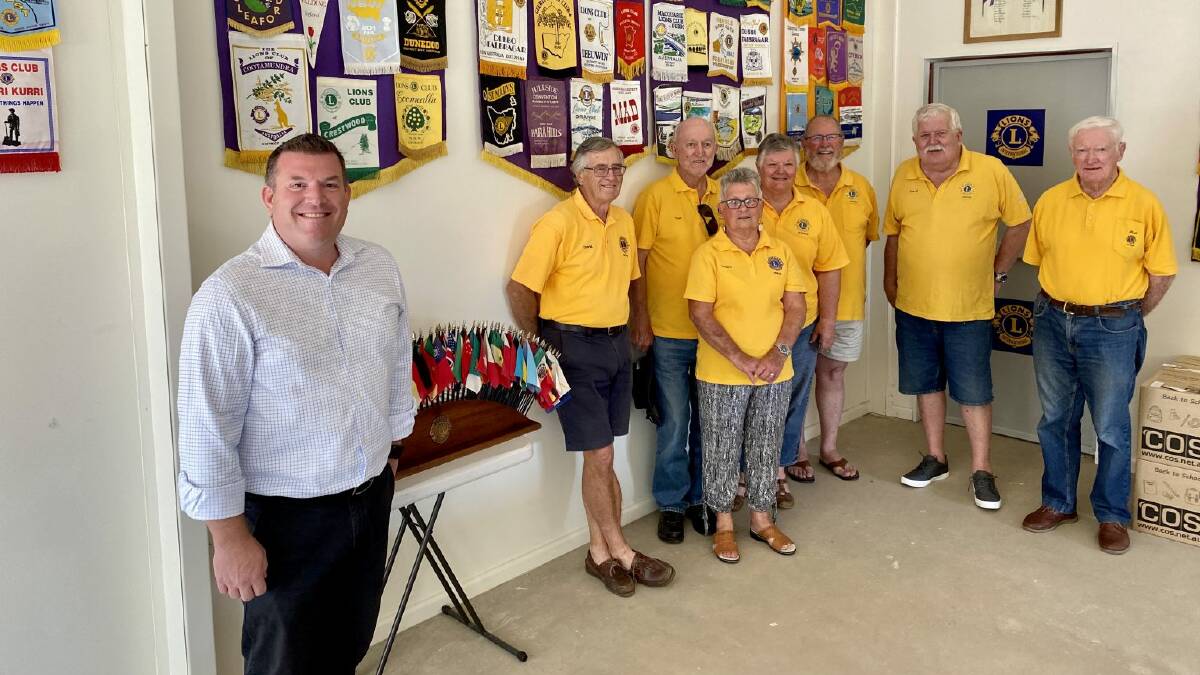 SUPPORT: Member for the Dubbo electorate Dugald Saunders with Mudgee Lions Club.