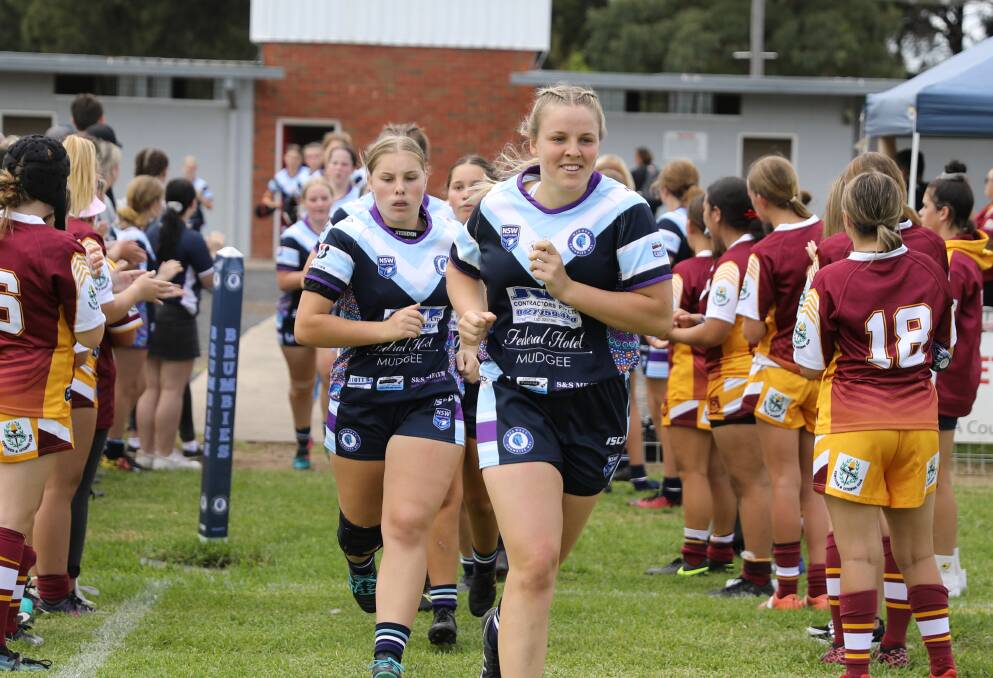 OUT OF RUNNING: The Midwest Brumbies taking to the field in the first round of the Western Women's Rugby League competition. Picture: SIMONE KURTZ