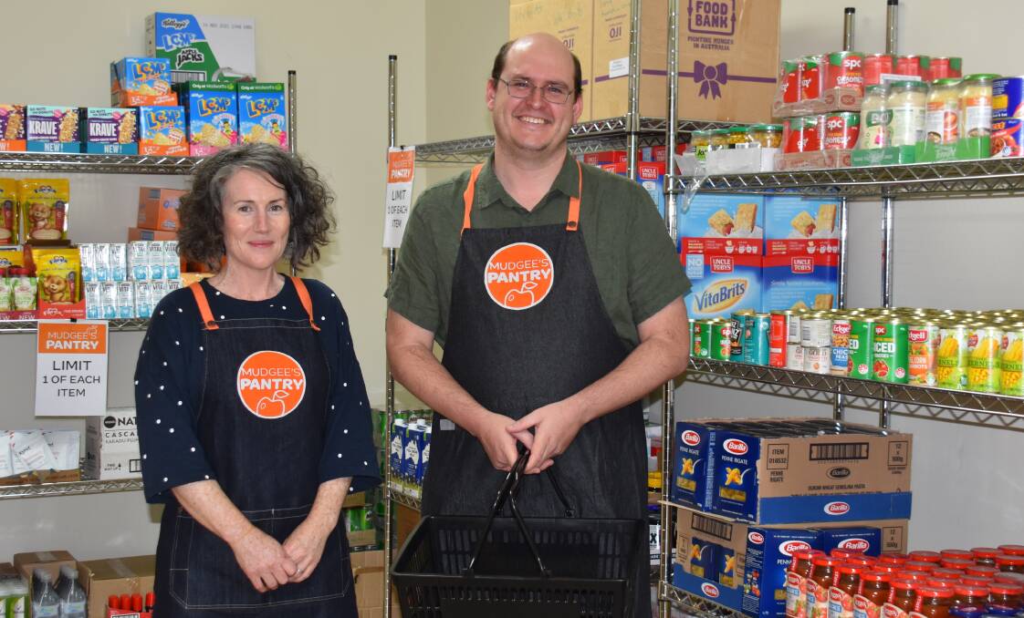 COMMUNITY MINDED: Mudgee Pantry's coordinator Amie Blackman with Mudgee Baptist Church Pastor Adrian Luke. Picture: JAY-ANNA MOBBS
