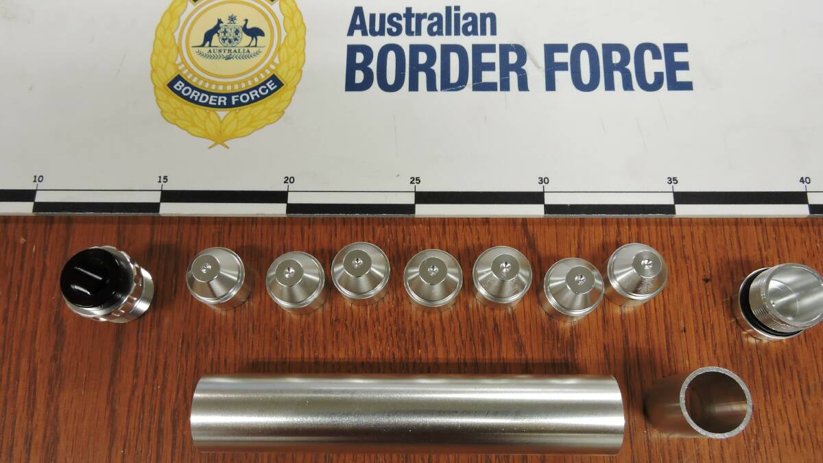 Initial silencers, one of 24 silencers detected by ABF. Picture: Australian Border Force