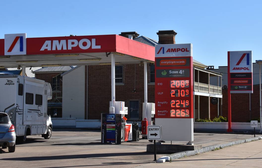 Ampol Woolworths Mudgee petrol station - which has the third highest fuel prices - pictured on August 9 this year. Picture: Jay-Anna Mobbs