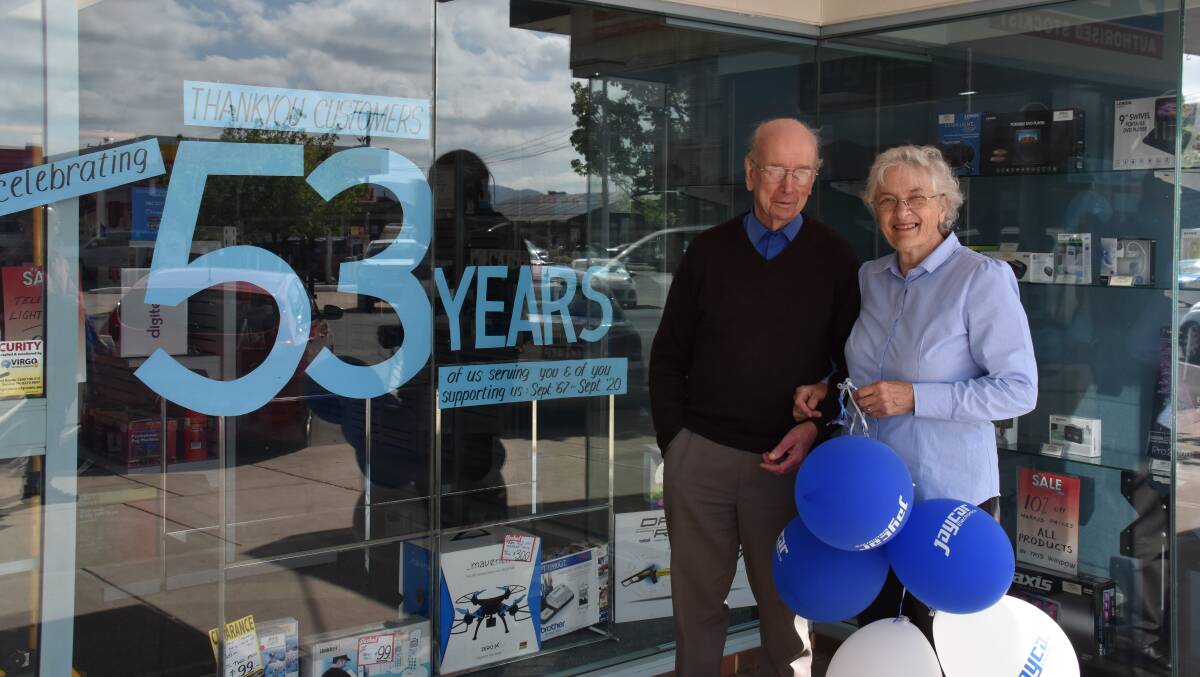 FAREWELL: After 53 years of trading at Home Office and Electronics, Darryl and Phillipa Adams are closing the business. Photo: Jay-Anna Mobbs