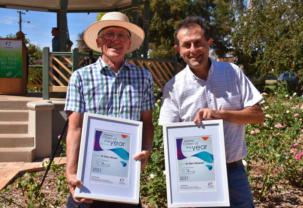 CONGRATULATIONS: Dr Gary Moore and Dr Alex Ghanem were both awarded Citizen of the Year. Photo: Jay-Anna Mobbs