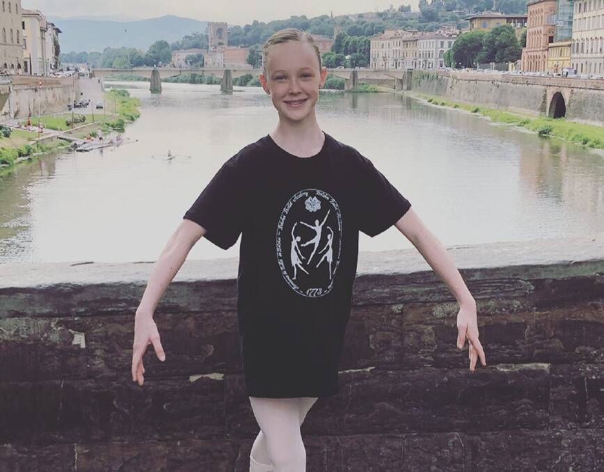 DREAM DANCER: Bridie Hanrahan made the 30 hour flight to Italy to dance in the Bolshoi Ballet Summer Intensive Program. Photo: Supplied