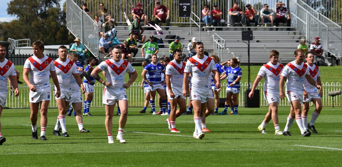 The Mudgee Dragons in their round one game against the Dubbo Macquarie Raiders at Glen Willow Stadium. Picture: Jay-Anna Mobbs