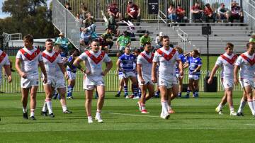The Mudgee Dragons in their round one game against the Dubbo Macquarie Raiders at Glen Willow Stadium. Picture: Jay-Anna Mobbs