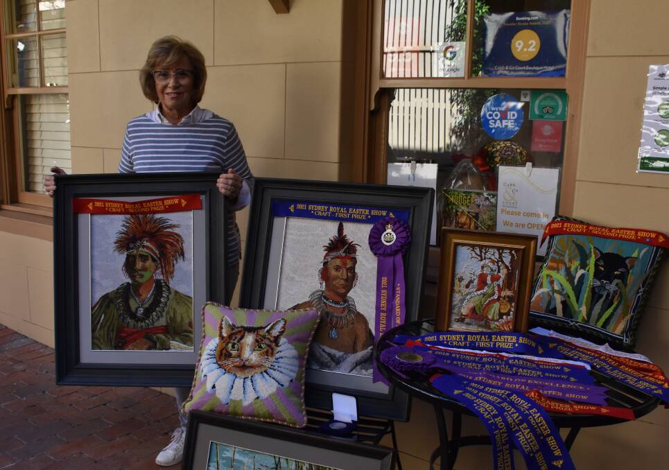 TAPESTRY WIZ: Judy Hall entered her tapestry works in this year's Sydney Royal Easter Show. Photo: Jay-Anna Mobbs