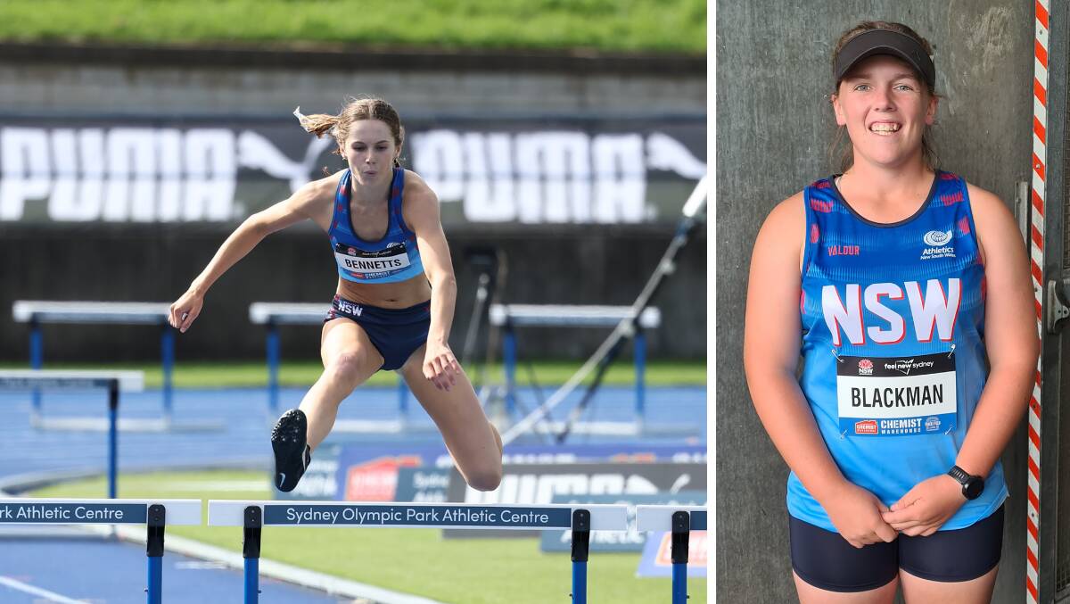 STARS: Alesha Bennetts and Mollie Blackman at the Australian Junior Track and Field Championships. Pictures: SUPPLIED