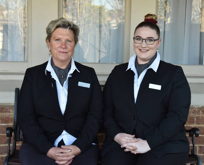 LIVING THE DREAM: Macquarie Valley Funerals and Monuments Director Sharon Liptrott with arrangement consultant Samara Watson. Photo: Jay-Anna Mobbs