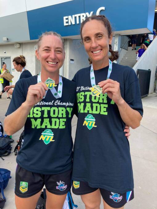 REPRESENT: Mudgee's Kerry Reynolds and Liz Channon were essential parts of the Hunter Western Hornets women's 40's NTL winning team. Photo: Supplied