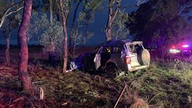 CRASH: Emergency services were called to a single vehicle accident on Cope Road last night. Photo: Lily Cardis 