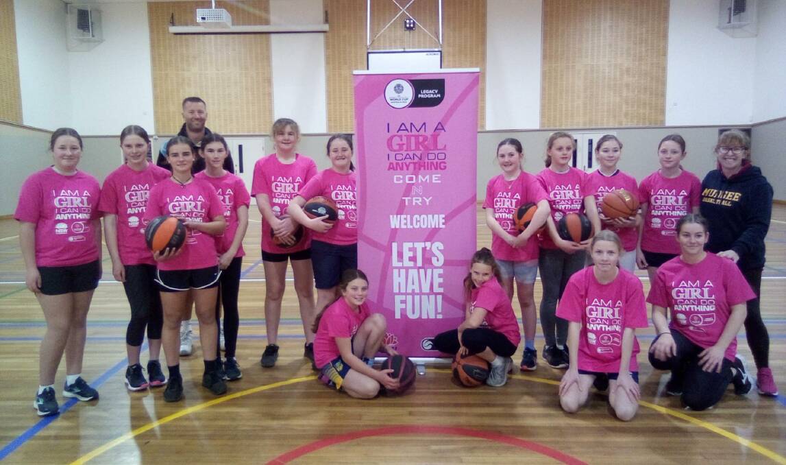 Mudgee basketballers pictured during their I Am A Girl coaching camp at St Matthews on July 12. Picture: Supplied