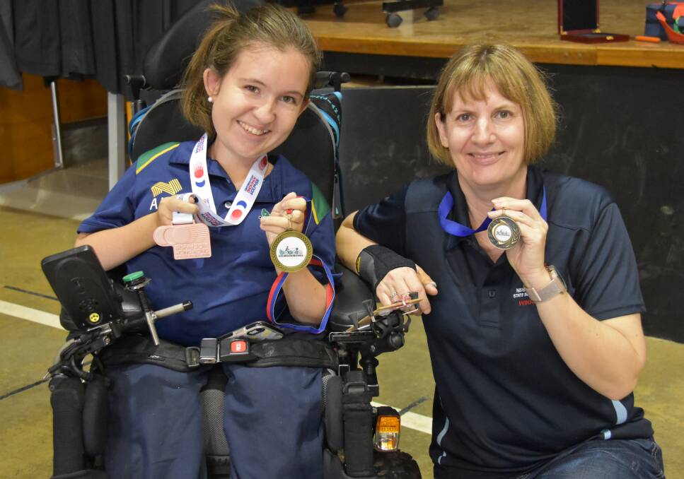 TAKING ON THE WORLD: Jamieson Leeson is taking on the sport of boccia with her mother Amanda by her side. Picture: JAY-ANNA MOBBS