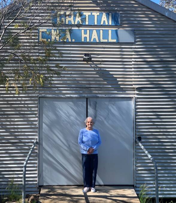Betty Croake on the steps of Grattai CWA hall.
