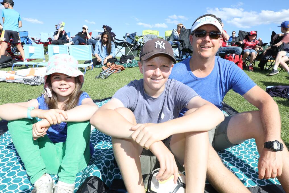 EXPERIENCES: Sophie, Harry and Mark Ehlen popped down to watch the game. Photo: Simone Kurtz