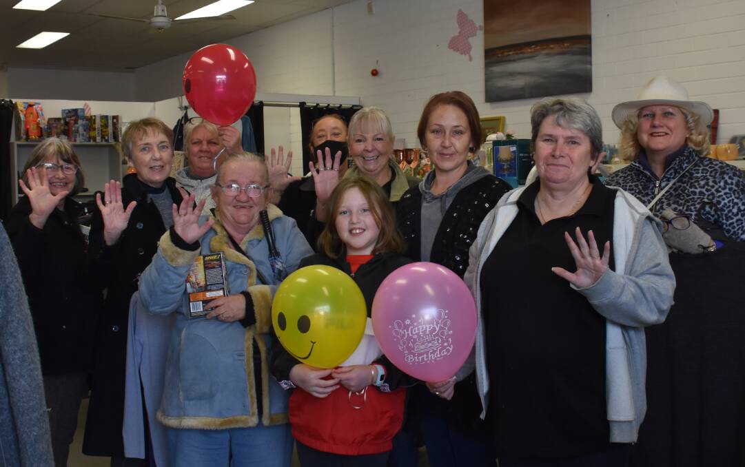 We Care Community Shop volunteers and shoppers celebrate the store's fifth birthday on June 1, 2022. Picture: Jay-Anna Mobbs