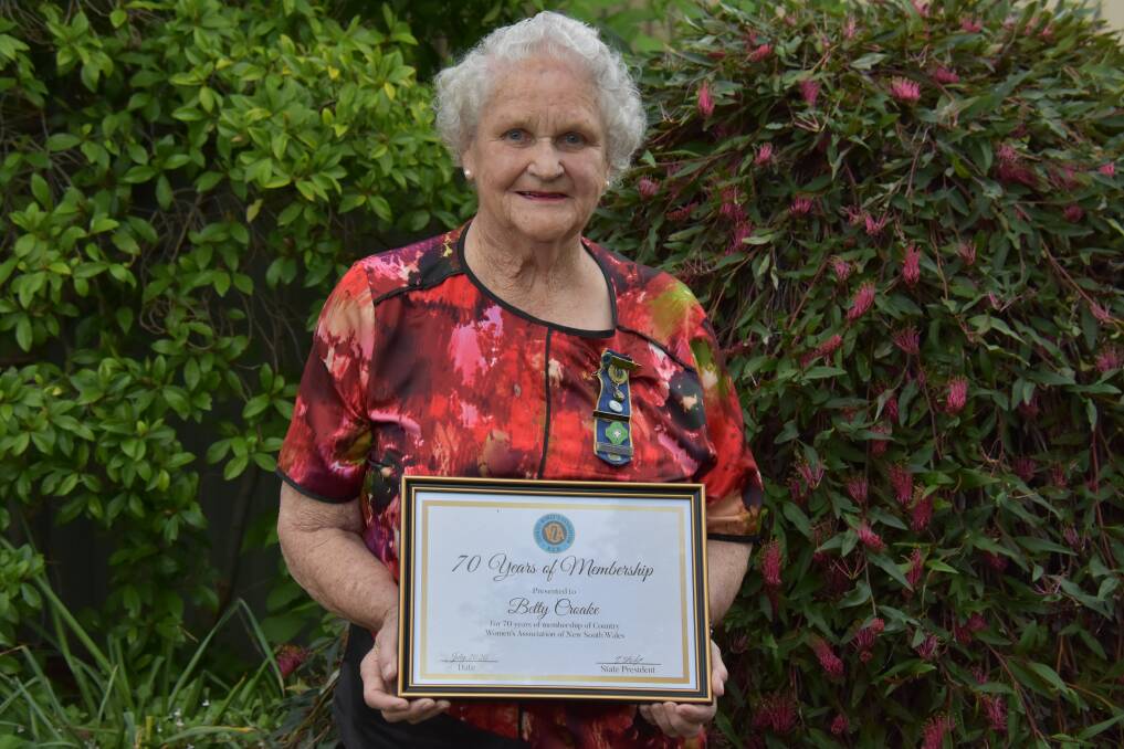 CONGRATULATIONS: Betty Croake's seven-decade long journey with the Grattai CWA branch has been recognised. Photo: Jay-Anna Mobbs