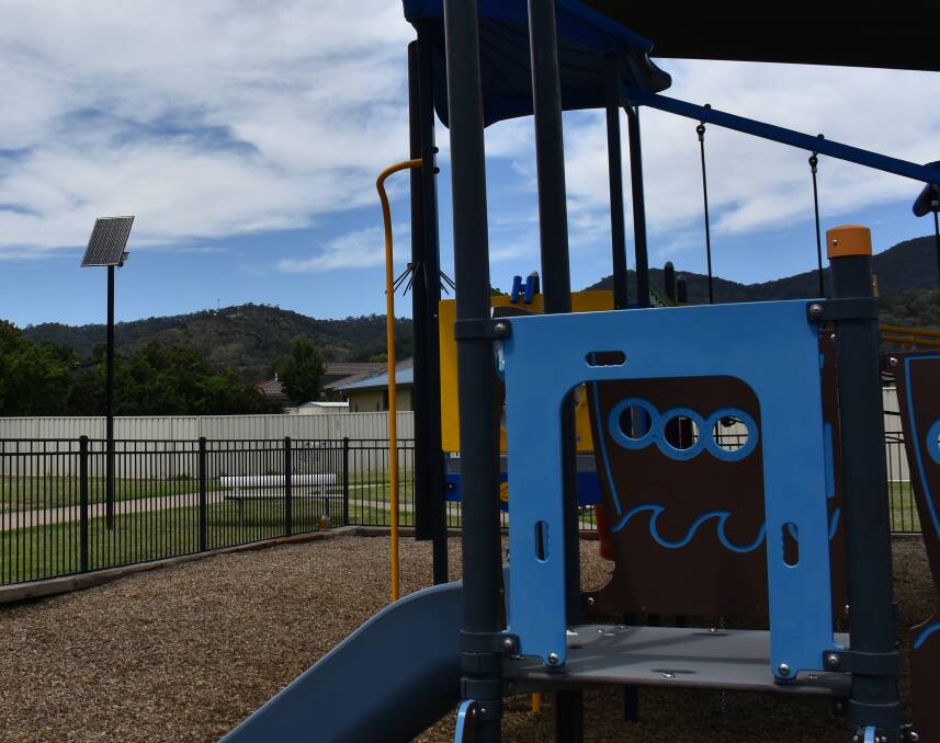 SECURITY: CCTV cameras (left) have been installed at the White Circle playground. Photo: Jay-Anna Mobbs