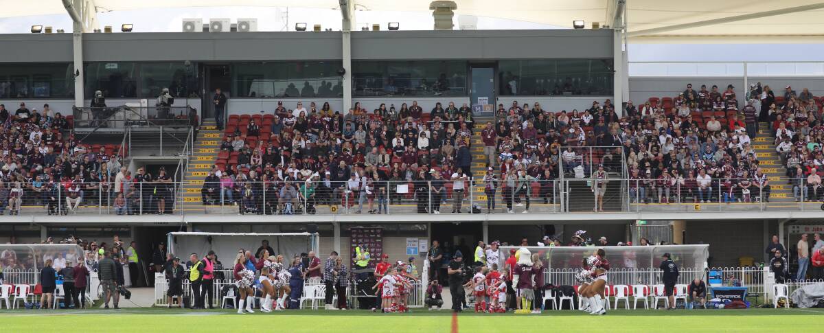 NEW-LOOK: The crowd at Glen Willow Stadium during the Manly Warringah Sea Eagles' visit in April. Photo: Simone Kurtz