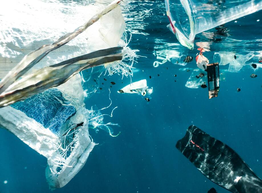 Plastic rubbish floating around in the ocean. Picture: Unsplash