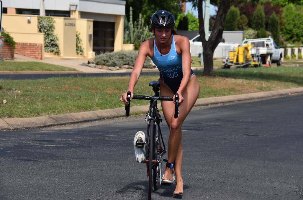TRIATHLETE: Lauren Kerwick (Orange) took out the women's category in the Mudgee leg of the interclub titles. Photo: Jay-Anna Mobbs