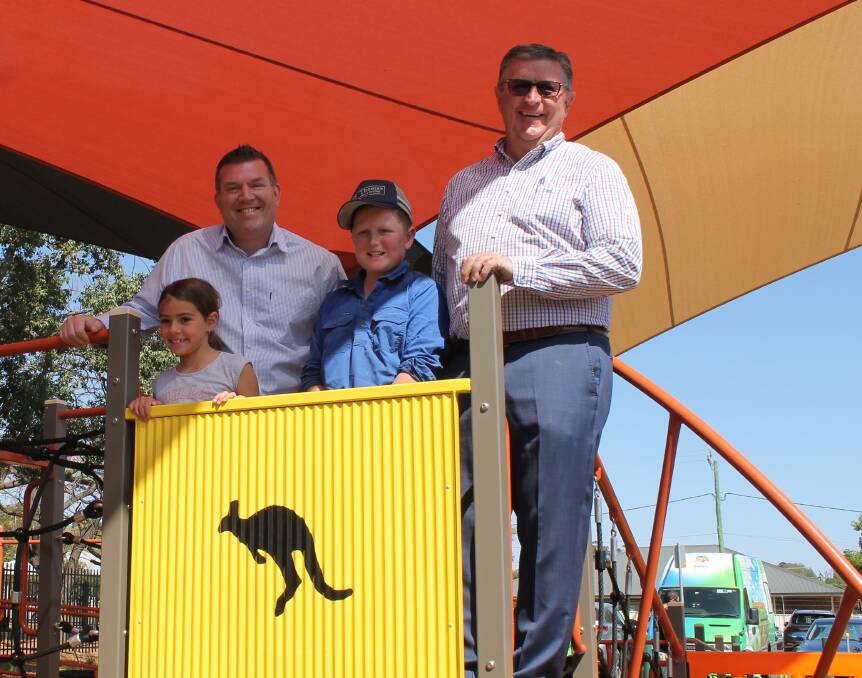 OPENING: Member for Dubbo Dugald Saunders and Mayor of the Mid-Western Region Des Kennedy attended the official opening of the Gulgong Adventure Playground.