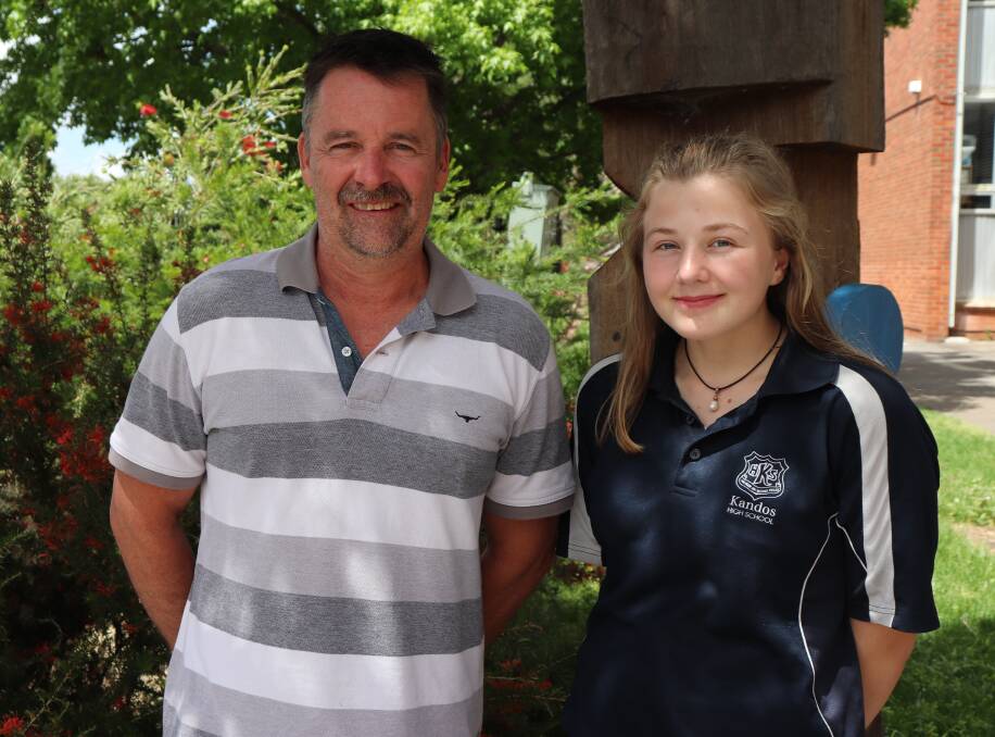 CONGRATULATIONS: Kandos High School's Mr Nassis with Caitlin Healey. Picture: SUPPLIED