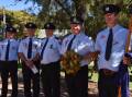 HONOUR: Mudgee Fire Brigade members prepare to lay a wreath at the 2021 Anzac Day main service. Picture: NIC ZOUMBOULIS