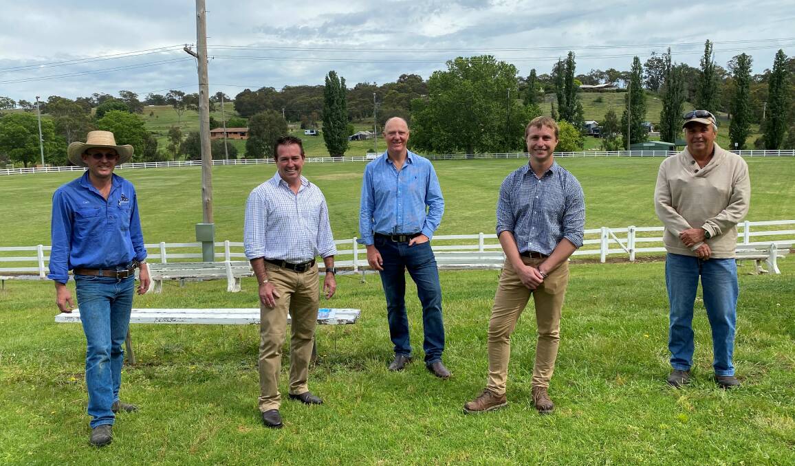 UPGRADES: Rylstone-Kandos Show Society vice president Cameron Clarke, Member for Bathurst Paul Toole, president Phil English, Peter Raines (Mid-Western
Council, manager recreation services) and show society committee member Sam
Hamilton.