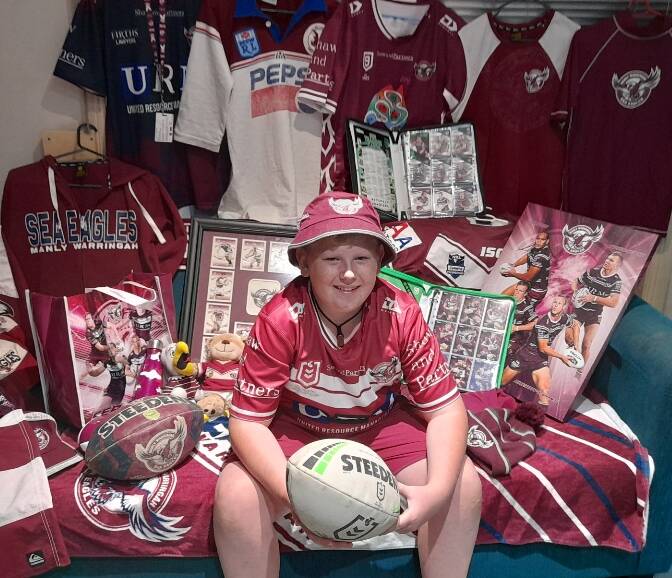 PROUD AS PUNCH: Jarradan Mobbs has been a Manly Warringah Sea Eagles fan ever since he was born. Photo: Supplied