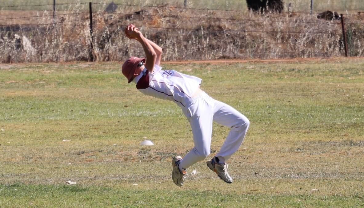 IN ACTION: Cooper Martin captured taking an outfield catch during a game last season for Mudgee District Junior Cricket. Photo: Supplied