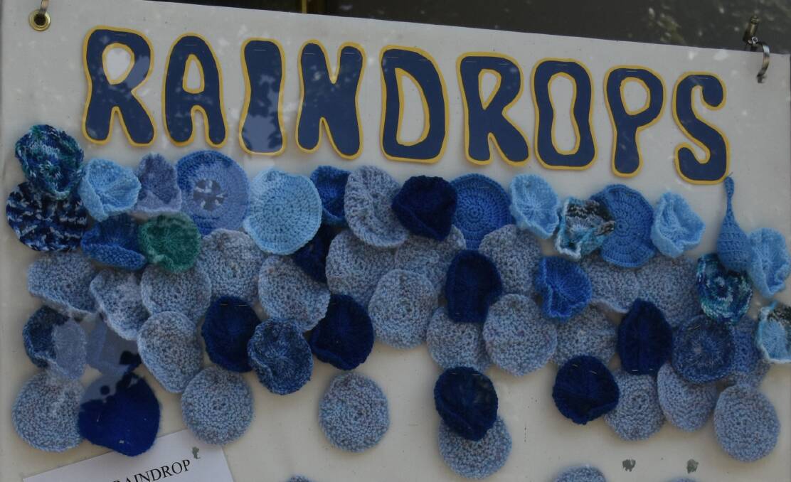 MAKE IT RAIN: Knitters and crocheters from all across the state, including CWA Mudgee Evening Branch, are crafting raindrops as part of the Sydney Royal Easter Show. Photo: Jay-Anna Mobbs