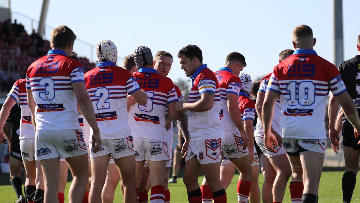 RELEASED: The Mudgee Dragons first grade men after Jared Robinson scored a try in the August 14 clash against the Bathurst Panthers. Picture: SIMONE KURTZ