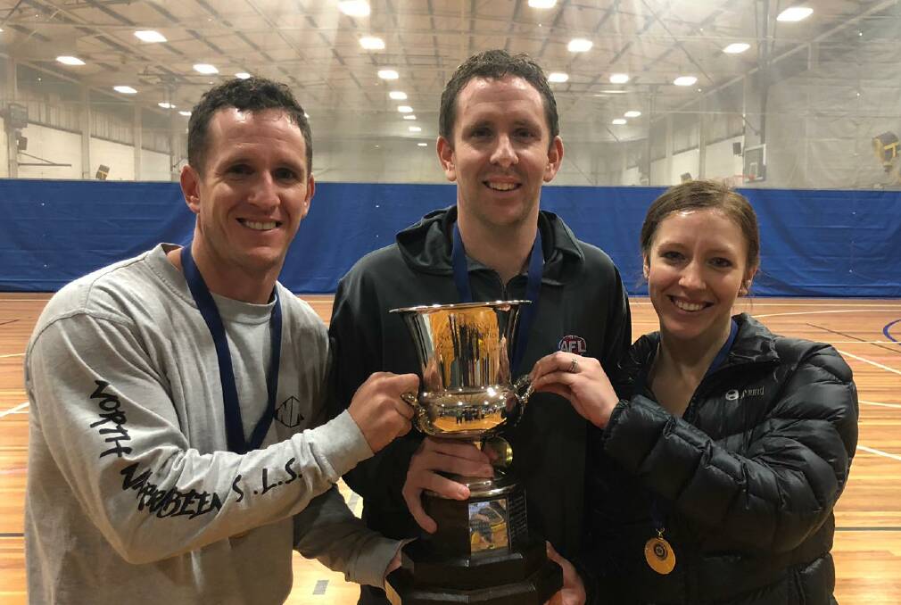 SIBLINGS: Rob and John Beaumont with Michelle Bromley at the 2019 Country Table Tennis Championships. Photo: Supplied